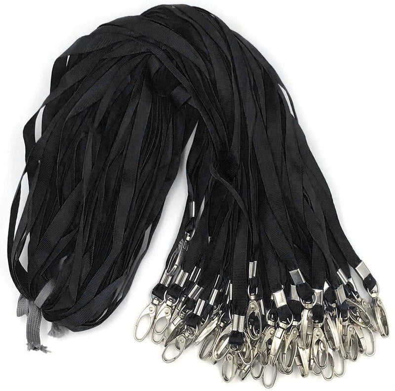 Beebel Black Lanyards 50Pcs 18" Lanyard with Badge Clip - Image 1
